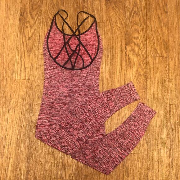 NWOT Intimately Free People Pink Black Barely There Space Dye Bodysuit Size XS/S - Picture 10 of 15